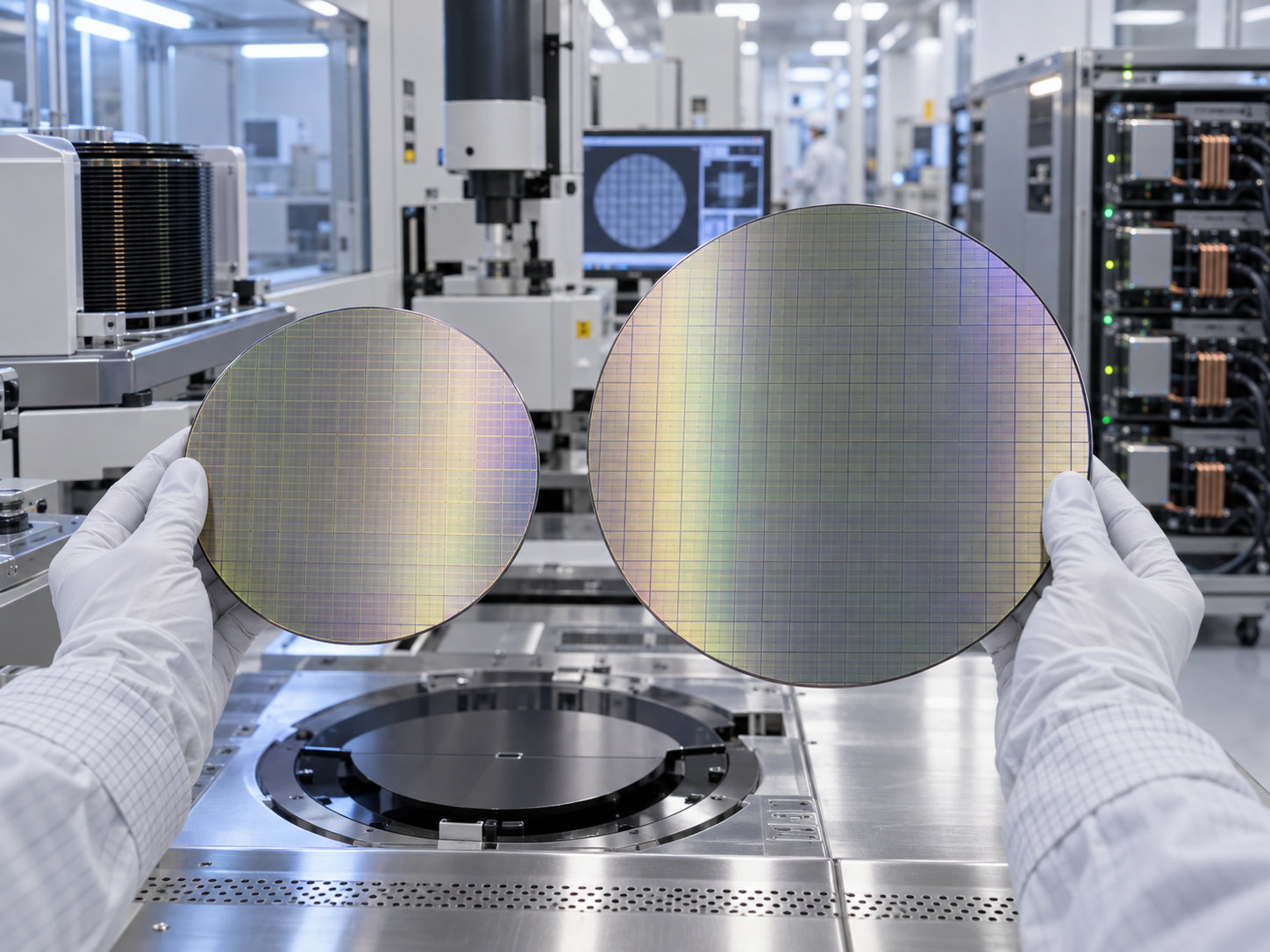 Ultimi blog aziendali su 200mm vs 300mm GaN-on-Silicon Wafers for AI Power Electronics: Wafer Bow, Buffer Layers, Epitaxy Uniformity, Cost and Fo