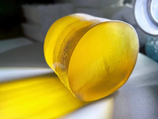 Yellow 99.99% Al2O3 Sapphire Single Crystal Lab Grown Rough Materials For Jewelries
