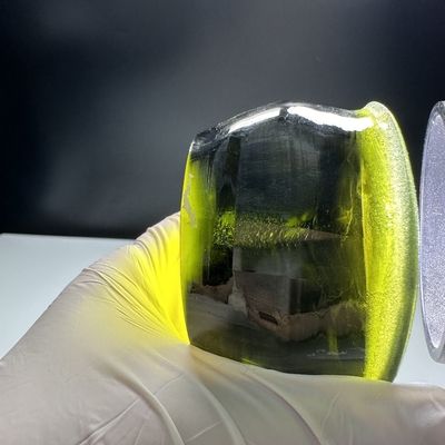 Synthetic Lab Created Free Cut Green Sapphire Single Crystal Raw Material For Jewelry