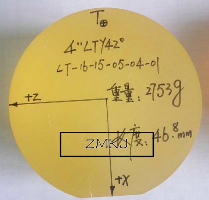 Y- 42°LiTaO3 LiNbO3 Wafers 4 Inch Dia 100 Mm With Thickness 46mm