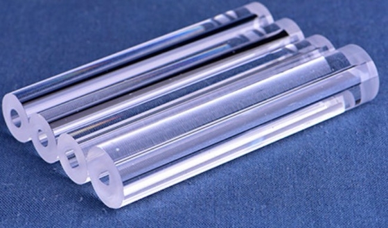 Optical Fused Silica Quartz Tube SiO2 Crystal Material With Customized Hole Shape