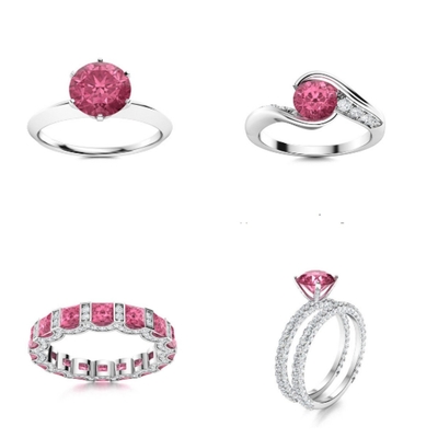 Pink Synthetic Sapphire Al2O3 Raw Materials Jewelry Industry High Hardness Mohs Hardness 9 Elaborate Processing