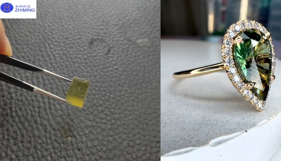 Synthetic Sapphire Al2O3 Green Raw Materials Used In Jewelry High Hardness Mohs Hardness 9 Elaborate Processing