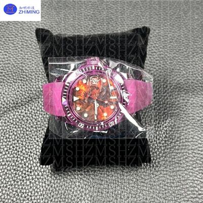 Customizable 40mm/42mm Round Sapphire Watch Case In Magenta