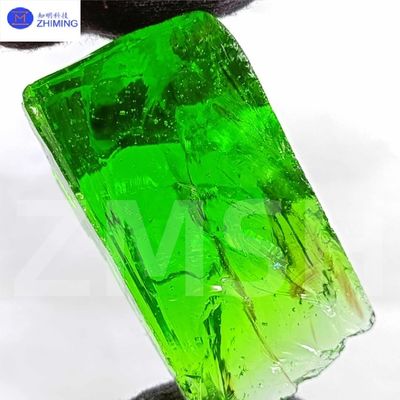 Laboratory Grown YAG Colored Gemstone Crystals Rough Uncut Apple Green