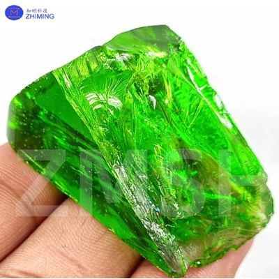 Laboratory Grown YAG Colored Gemstone Crystals Rough Uncut Apple Green
