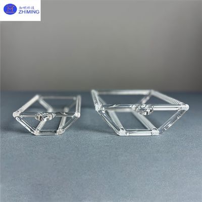 Transparent Quartz Crystal Boat Fused Silica Glass Reusable Wafer Diffusion Carrier