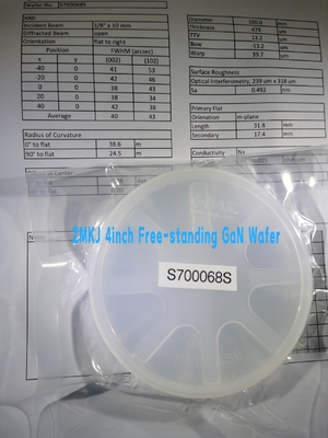 N Type 4inch Dia100mm Free Standing HVPE GaN Gallium Nitride Wafer