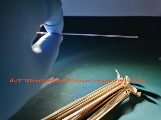 Surface Polished  Dia1*100mm Ti3 Doped Sapphire Rod Lens  For Laser
