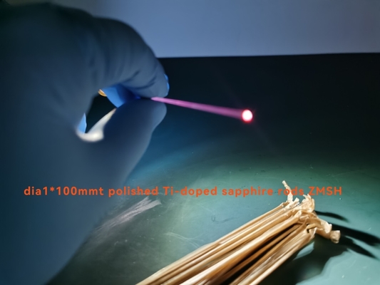 Surface Polished  Dia1*100mm Ti3 Doped Sapphire Rod Lens  For Laser