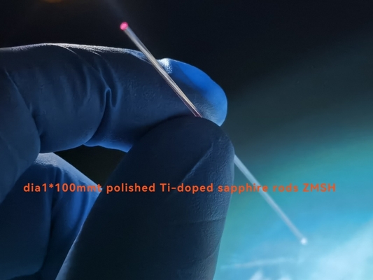 Surface Polished  Dia1*100mm Ti3 Doped Sapphire Rod Lens  For Laser